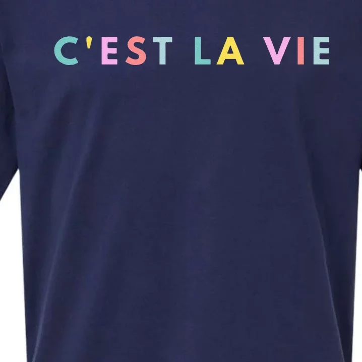 Cest La Vie Rainbow Sueded Cloud Jersey T-Shirt