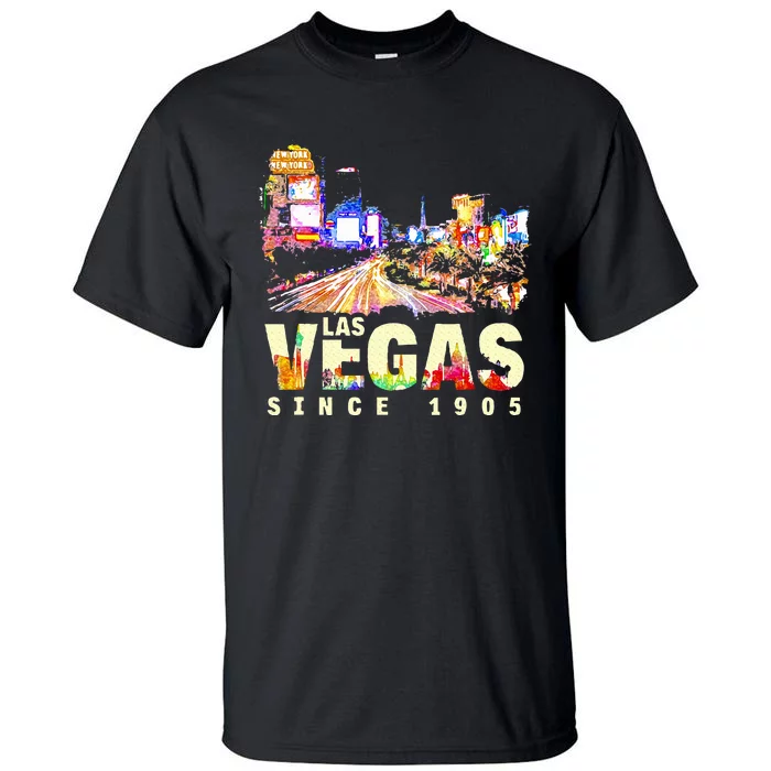 Colorful Las Vegas Nevada Las Vegas Since 1905 Trip Travel Tall T-Shirt