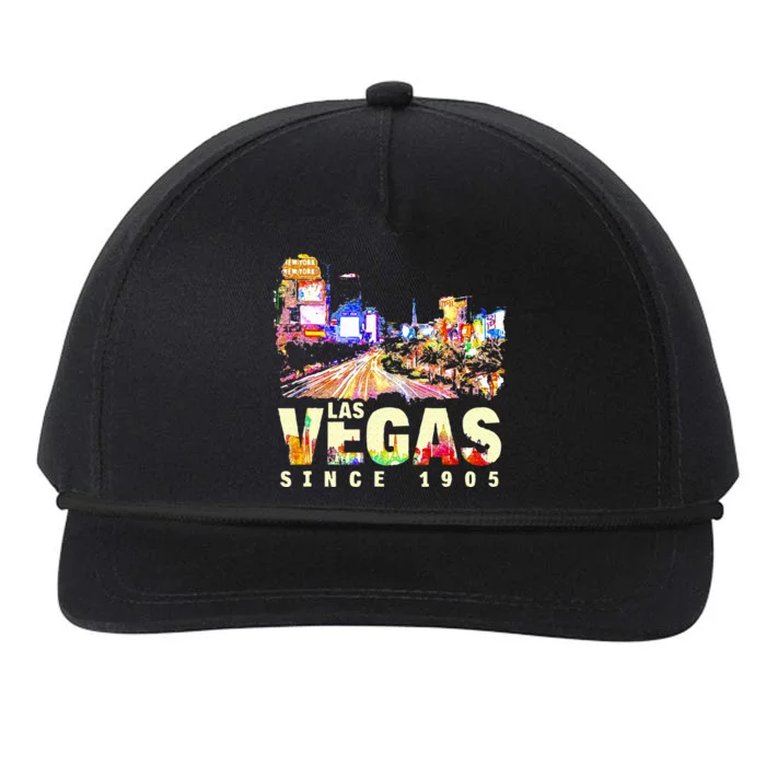 Colorful Las Vegas Nevada Las Vegas Since 1905 Trip Travel Snapback Five-Panel Rope Hat