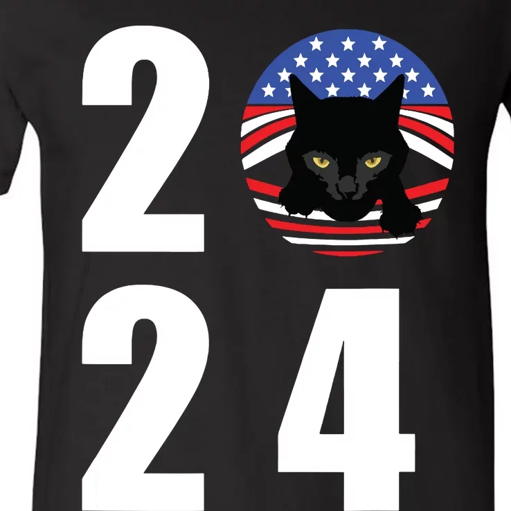 Cat Lady Vote For Kamala 2024 Election V-Neck T-Shirt