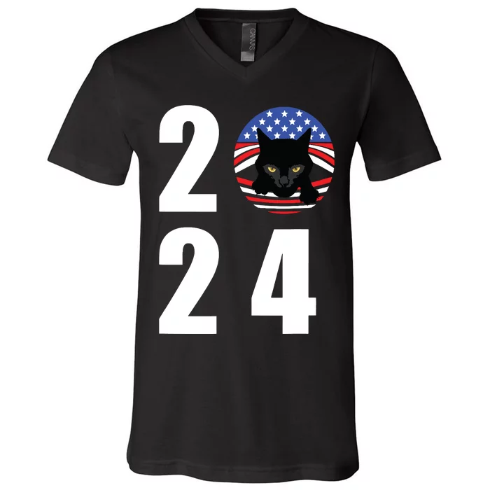 Cat Lady Vote For Kamala 2024 Election V-Neck T-Shirt