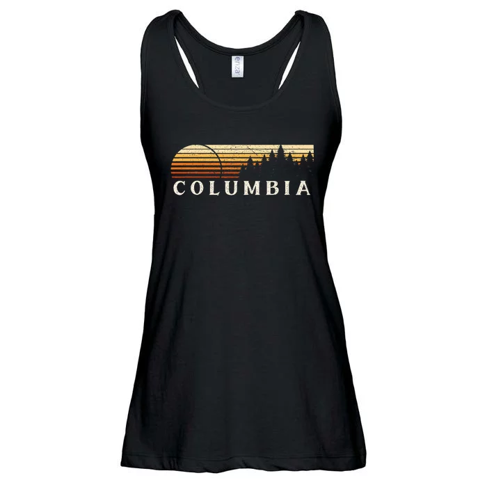 Columbia La Vintage Evergreen Sunset Eighties Retro Ladies Essential Flowy Tank