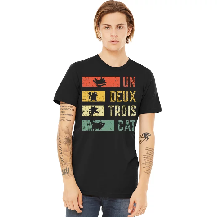 Cat Lovers Vintage Retro Un Deux Trois Cat French Premium T-Shirt