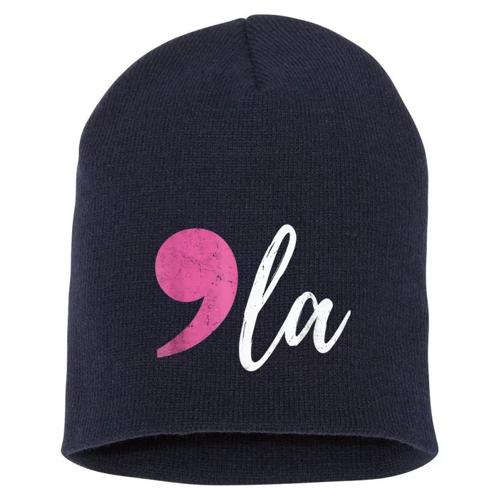 Comma +  La Vote Kamala Harris For President 2024 Election Short Acrylic Beanie