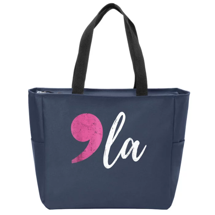 Comma +  La Vote Kamala Harris For President 2024 Election Zip Tote Bag