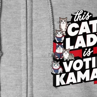 Cat Lady Voting For Kamala Harris 2024 1st Female President Full Zip Hoodie