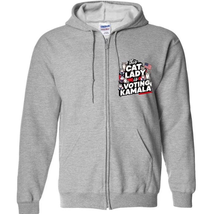 Cat Lady Voting For Kamala Harris 2024 1st Female President Full Zip Hoodie