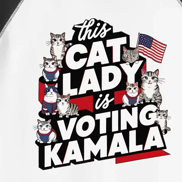 Cat Lady Voting For Kamala Harris 2024 1st Female President Toddler Fine Jersey T-Shirt