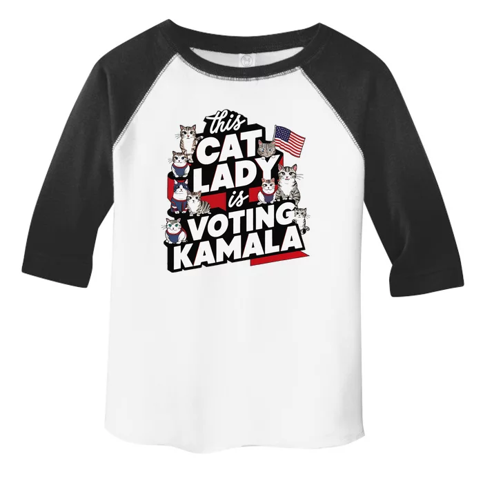 Cat Lady Voting For Kamala Harris 2024 1st Female President Toddler Fine Jersey T-Shirt