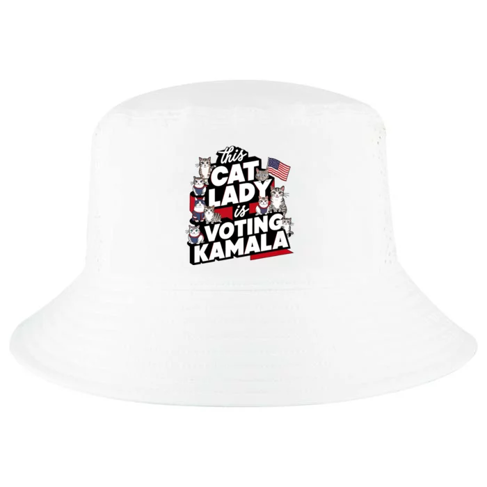 Cat Lady Voting For Kamala Harris 2024 1st Female President Cool Comfort Performance Bucket Hat