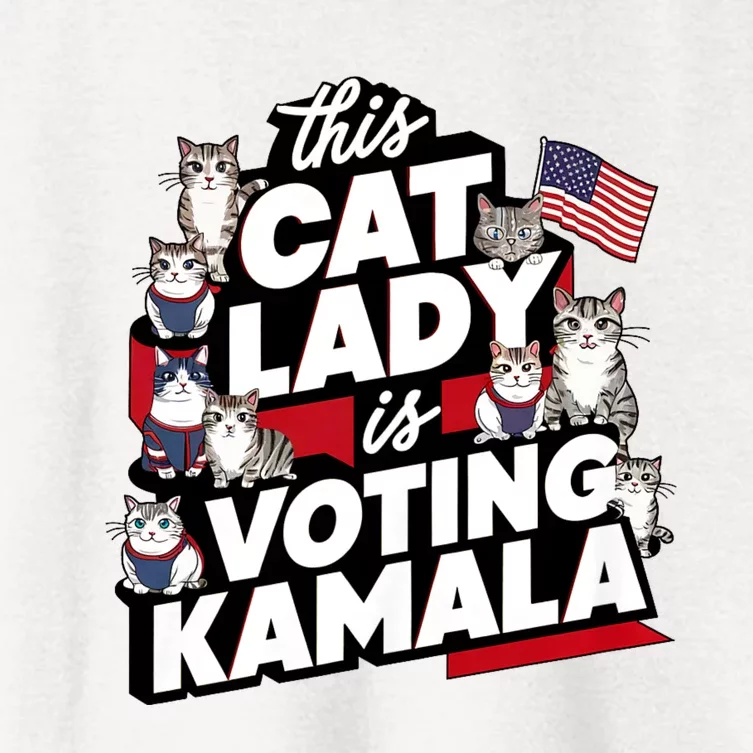 Cat Lady Voting For Kamala Harris 2024 1st Female President Women's Crop Top Tee