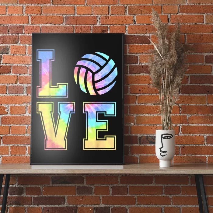 Cute Love Volleyball Tie Dye Volleyball Gift Poster