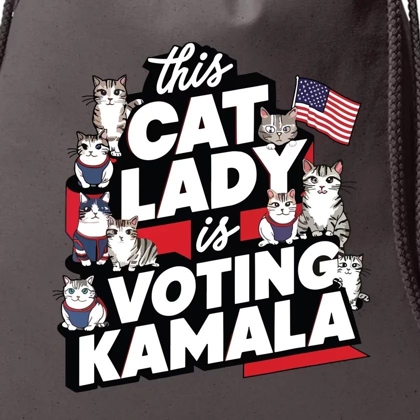 Cat Lady Voting For Kamala Harris 2024 1st Female President Drawstring Bag