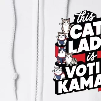 Cat Lady Voting For Kamala Harris 2024 1st Female President Full Zip Hoodie