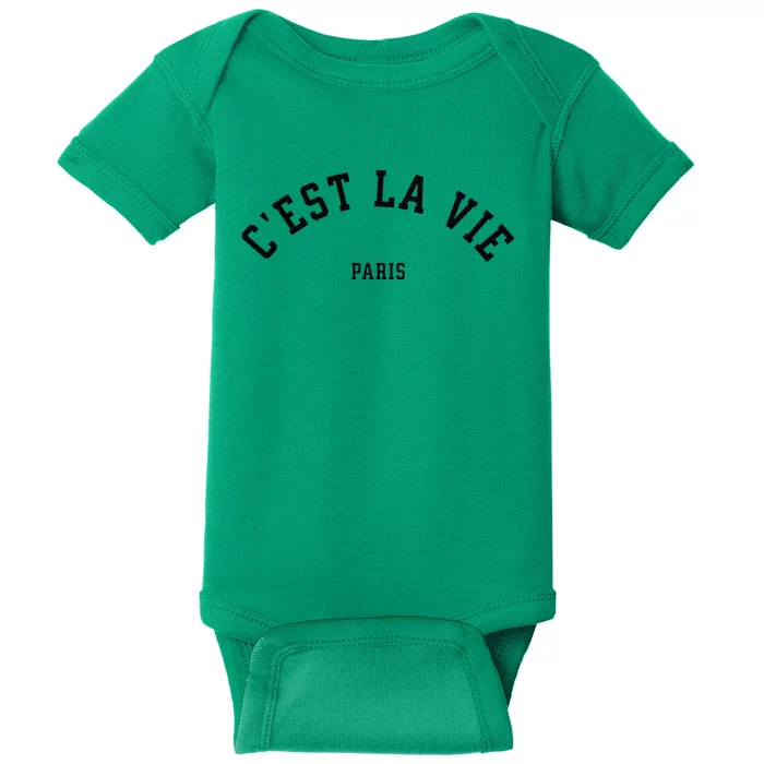 Cest La Vie Paris France Vintage Summer Graphic Baby Bodysuit