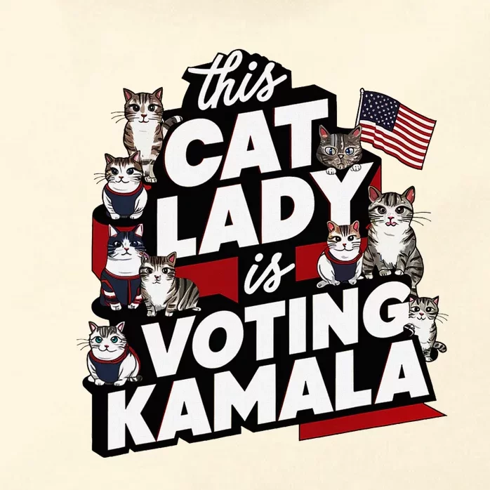 Cat Lady Voting For Kamala Harris 2024 1st Female President Zip Tote Bag