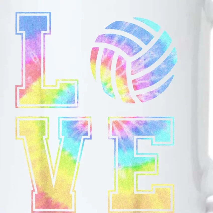 Cute Love Volleyball Tie Dye Volleyball funny player coach Black Color Changing Mug