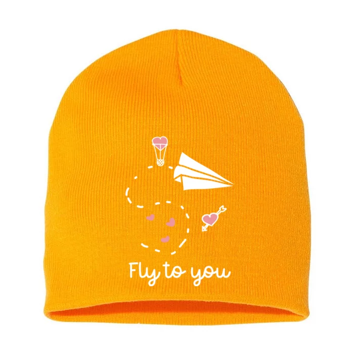 Cute Love Valentines Day Gift Fly To You Paper Airplane Gift Short Acrylic Beanie