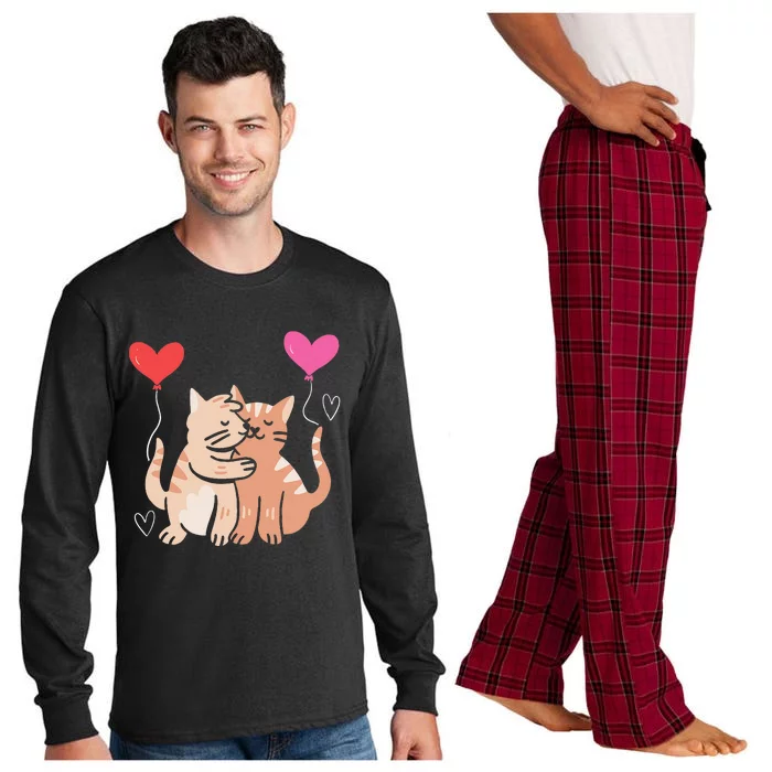 Cat Lover Valentines Day Hearts Day Cupid Love Relationship Long Sleeve Pajama Set