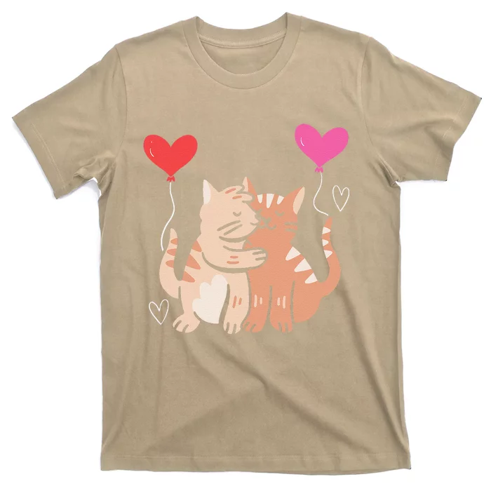 Cat Lover Valentines Day Hearts Day Cupid Love Relationship T-Shirt