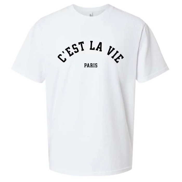 Cest La Vie Paris France Women Vintage Summer Graphic Sueded Cloud Jersey T-Shirt