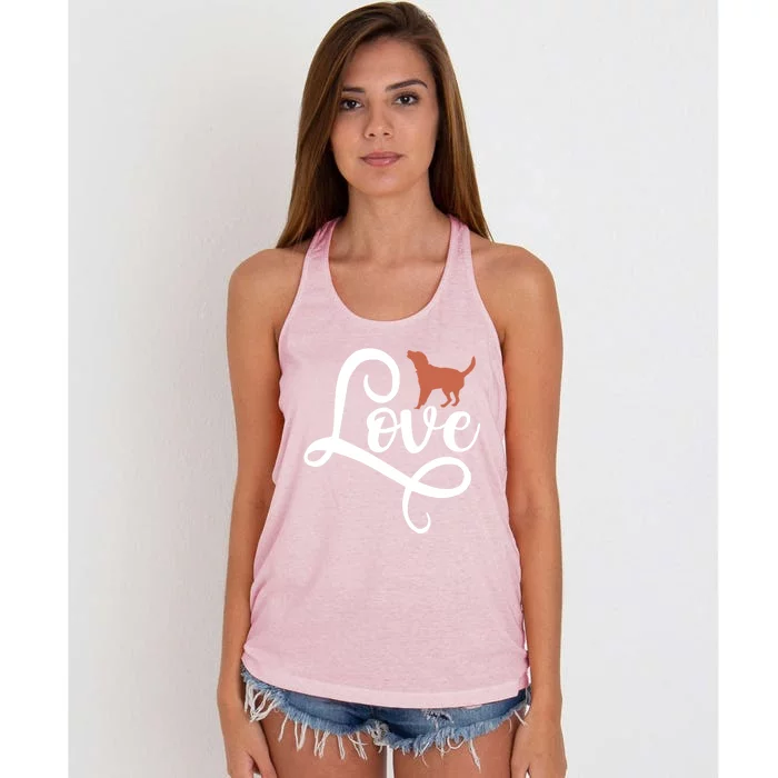 Chocolate Lab Valentine's Day For Labrador Retriever Mom Gift Women's Knotted Racerback Tank