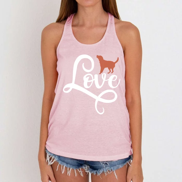 Chocolate Lab Valentine's Day For Labrador Retriever Mom Gift Women's Knotted Racerback Tank