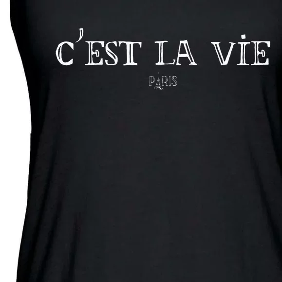 CEst La Vie Cute French Paris Europe European Travel Ladies Essential Flowy Tank