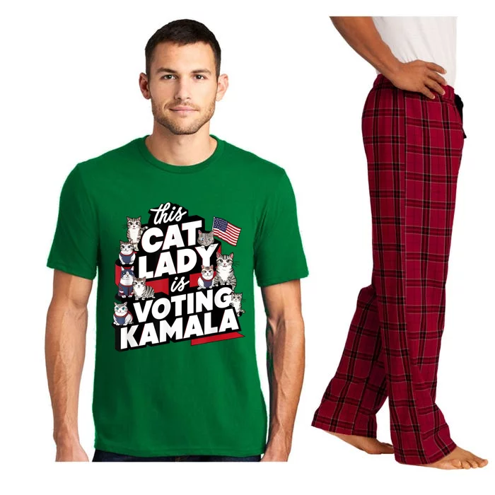 Cat Lady Voting For Kamala Harris 2024 1st Female President Pajama Set