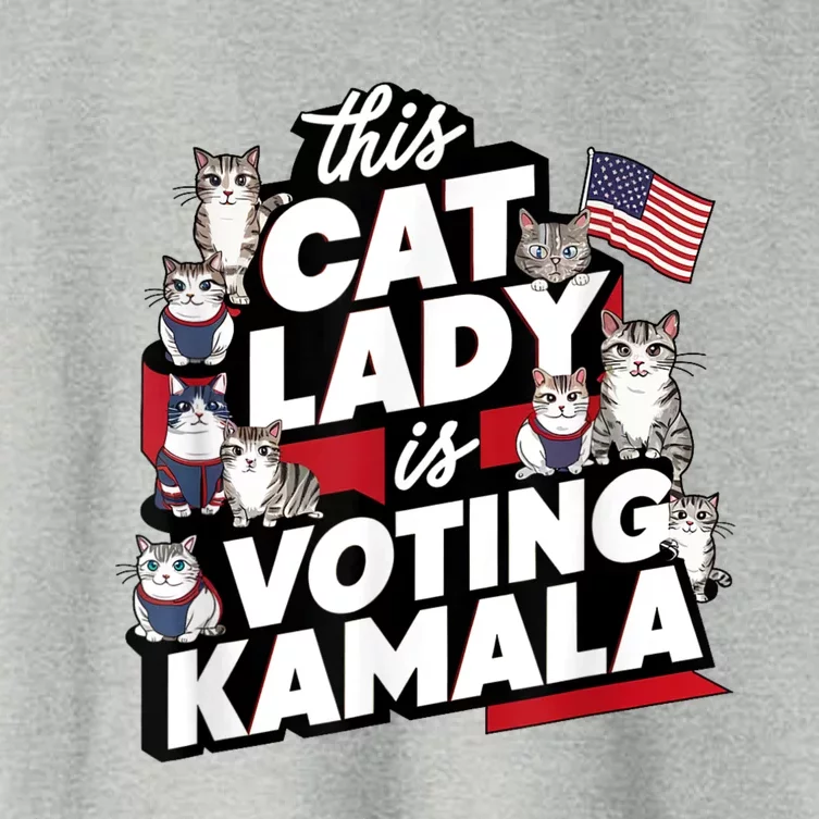 Cat Lady Voting For Kamala Harris 2024 1st Female President Women's Crop Top Tee