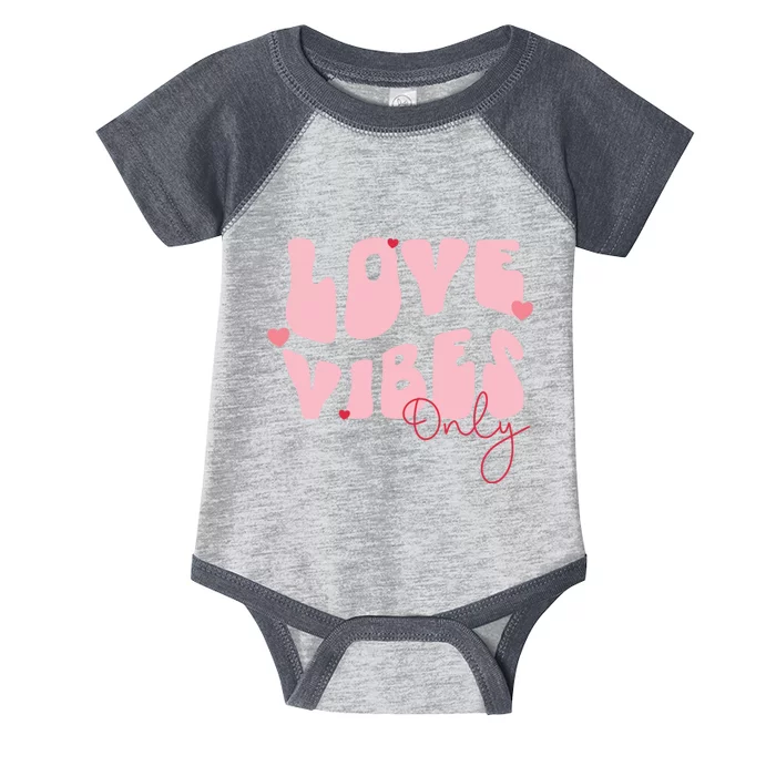 Chic Love Vibes Only Design Infant Baby Jersey Bodysuit