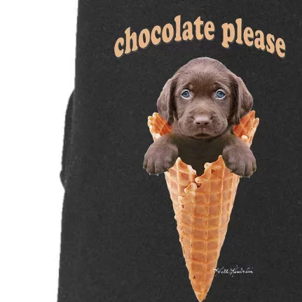 Chocolate Lab Waffle Cone Ice Cream Cute Puppy Doggie 3-End Fleece Hoodie