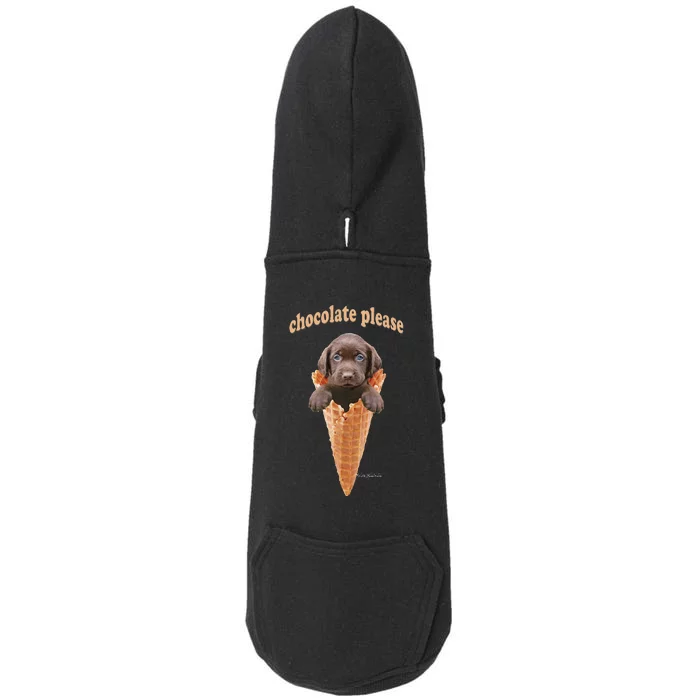 Chocolate Lab Waffle Cone Ice Cream Cute Puppy Doggie 3-End Fleece Hoodie