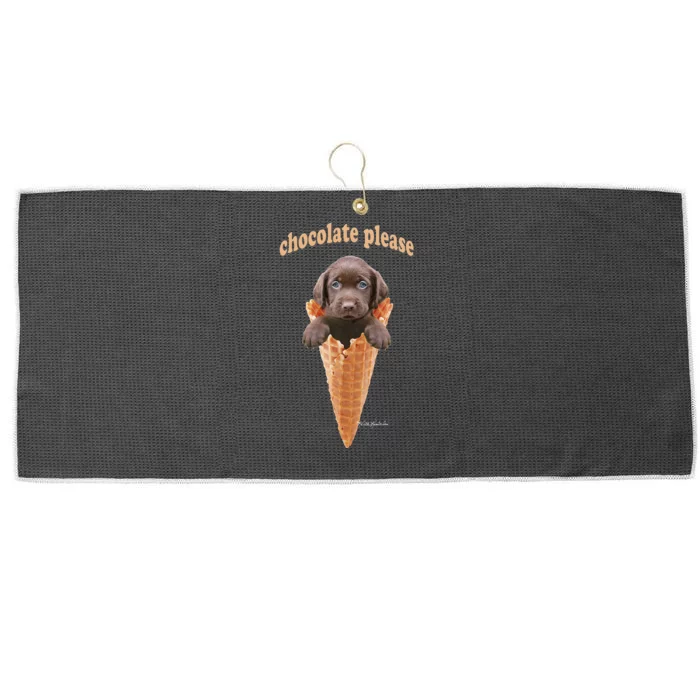 Chocolate Lab Waffle Cone Ice Cream Cute Puppy Large Microfiber Waffle Golf Towel