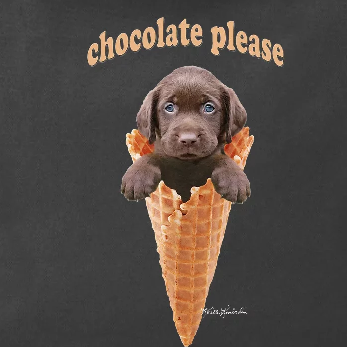 Chocolate Lab Waffle Cone Ice Cream Cute Puppy Zip Tote Bag