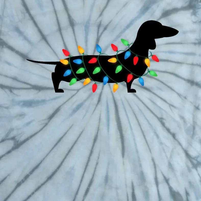 Christmas Lights Wiener Dachshund Dog Lover Tie-Dye T-Shirt