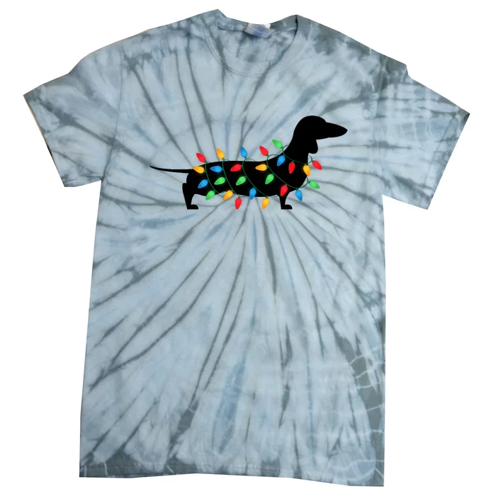 Christmas Lights Wiener Dachshund Dog Lover Tie-Dye T-Shirt