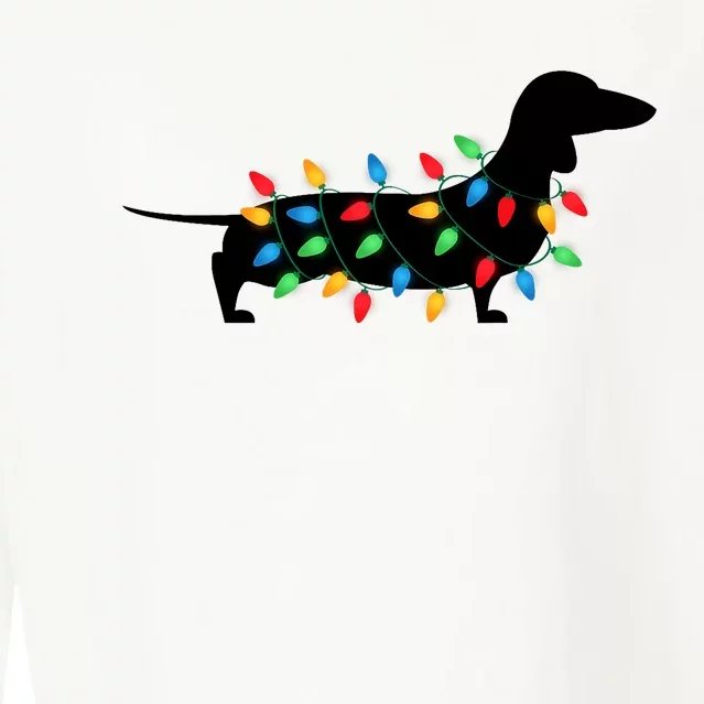 Christmas Lights Wiener Dachshund Dog Lover Cropped Pullover Crew