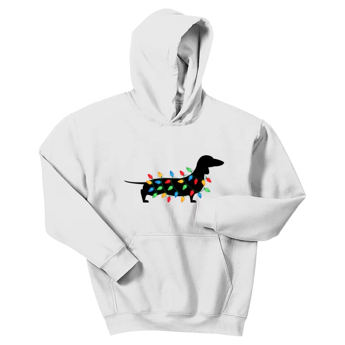 Christmas Lights Wiener Dachshund Dog Lover Kids Hoodie