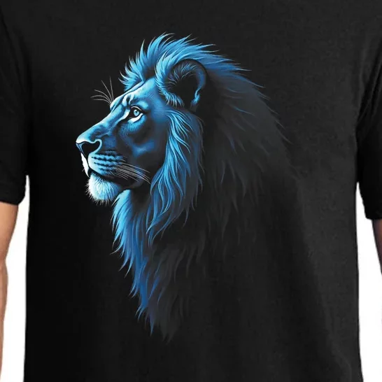 Cool Lion With Blue Eyes Lions Pajama Set