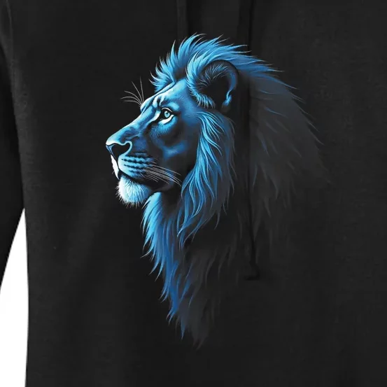 Cool Lion With Blue Eyes Lions Women's Pullover Hoodie