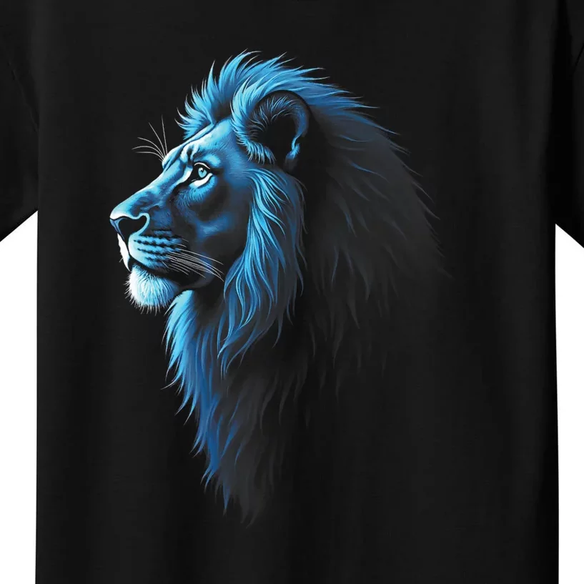 Cool Lion With Blue Eyes Lions Kids T-Shirt