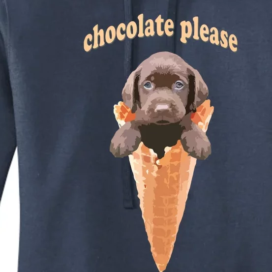 Chocolate Lab Waffle Cone Ice Cream Cute Puppy Tee Women's Pullover Hoodie