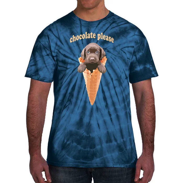 Chocolate Lab Waffle Cone Ice Cream Cute Puppy Tee Tie-Dye T-Shirt