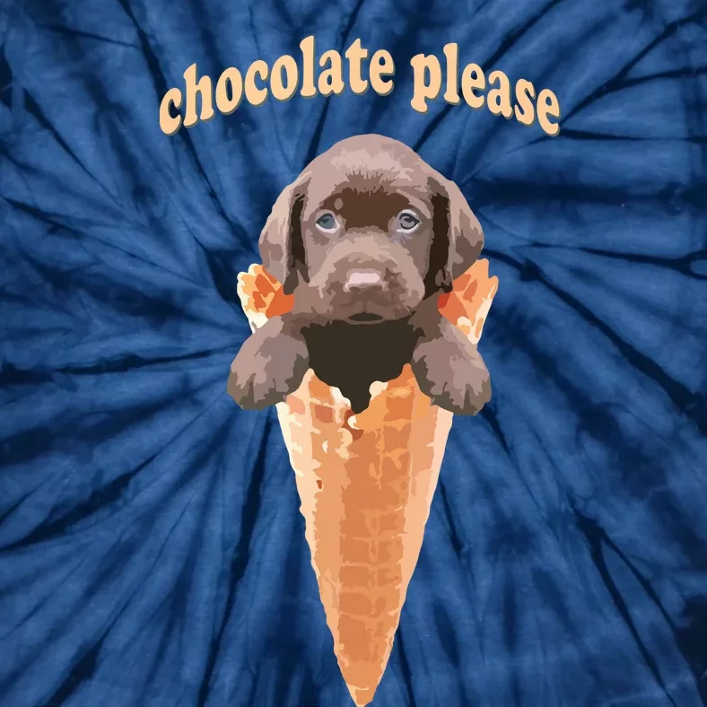 Chocolate Lab Waffle Cone Ice Cream Cute Puppy Tee Tie-Dye T-Shirt