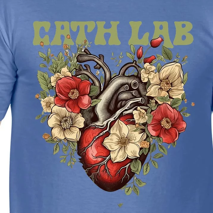 Cath Lab with Human Heart & Flowers Comfort Colors T-Shirt