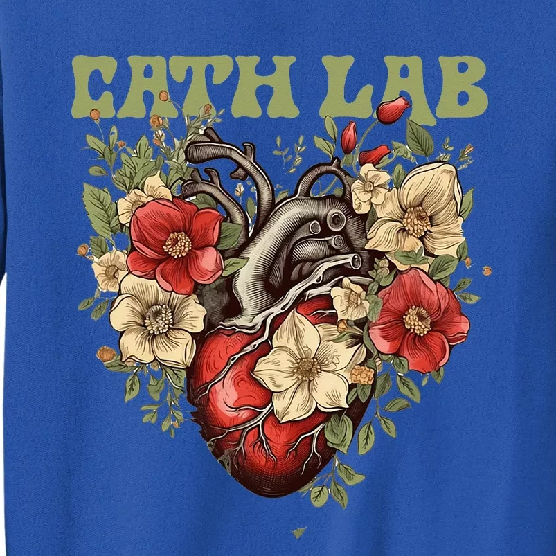 Cath Lab with Human Heart & Flowers Tall Sweatshirt