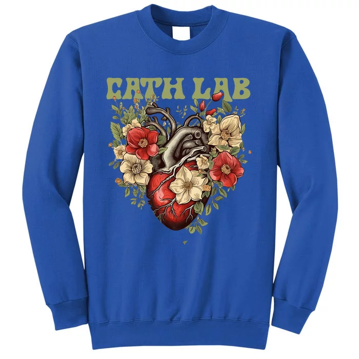 Cath Lab with Human Heart & Flowers Tall Sweatshirt