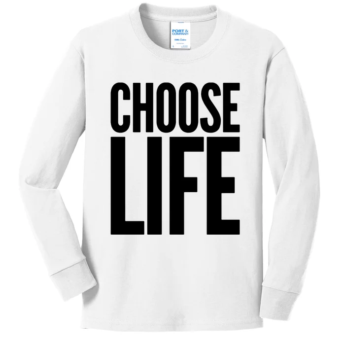 CHOOSE LIFE WHAM Replica RIP George Michael Kids Long Sleeve Shirt