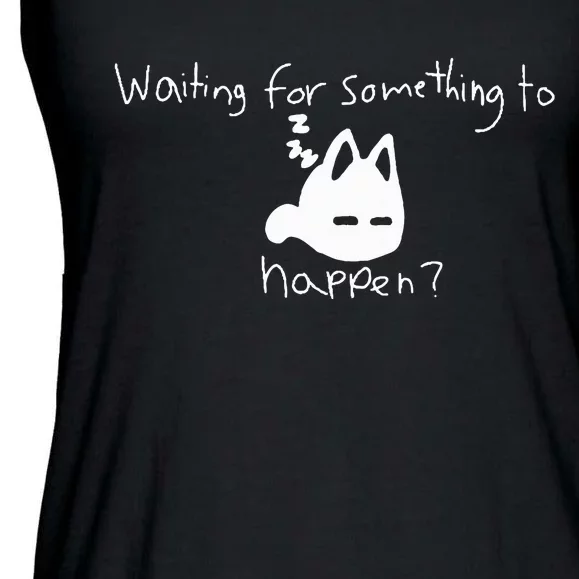 Cat Lover Waiting For Something To Happen Omori Cat Inspired Ladies Essential Flowy Tank